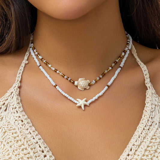 Starfish & Turtle Necklace