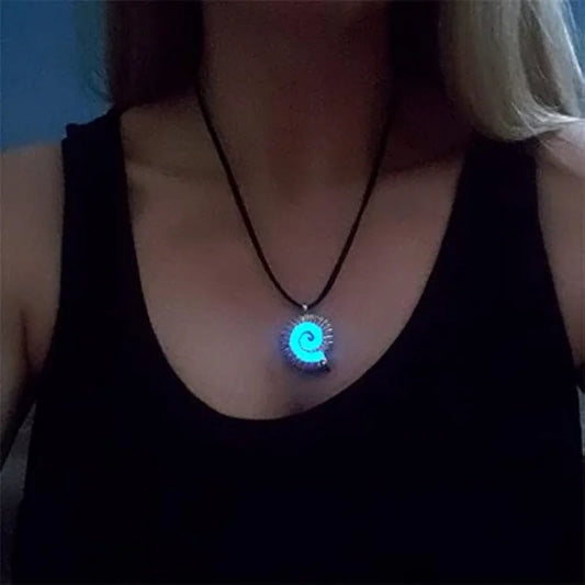 Glowing Spiral Seashell Necklace